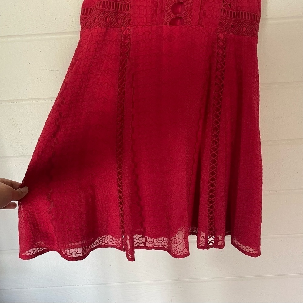 Free People Wherever You Go Crocheted Mini Dress Rose Red
Size 0 - Picture 7 of 16